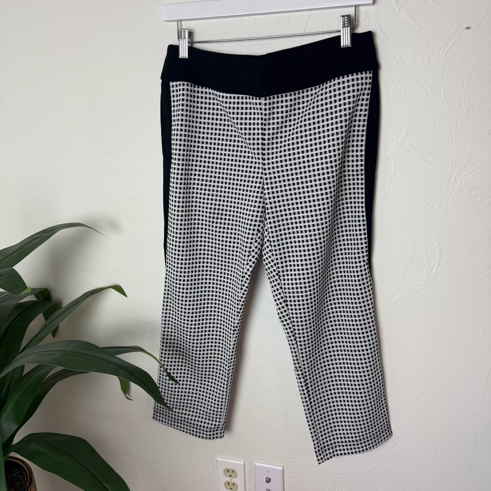 Renuar Black & White Check Pull-On Ankle Pants – Size 8